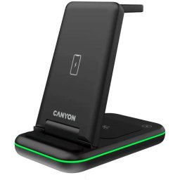 Incarcator wireless Canyon, WS-304 15W 3in1, Black (CNS-WCS304)