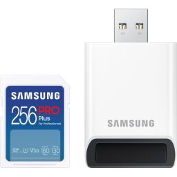 Card memorie Samsung SD PRO Plus MB-SD256SB/WW, 256GB + cititor