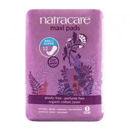 Absorbante bio maxi super fara aripioare (3 picaturi), Natracare, 12 buc/set