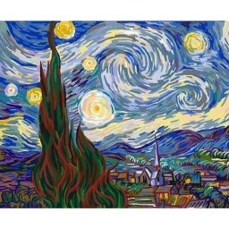 Set pictura pe numele, cu sasiu, Noapte instelata - van Gogh, 40x50 cm