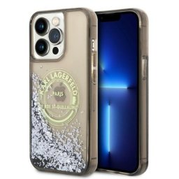 Husa Husă Karl Lagerfeld Liquid Glitter Karl Head pentru iPhone 14 Pro, Negru