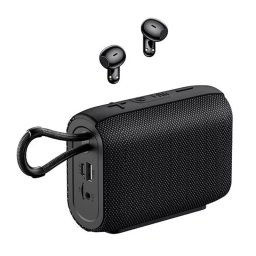 Boxa portabila REMAX RB-M17, Bluetooth/USB/AUX/TF Card Slot, 5 W, Black + Casti