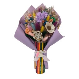 Cadou Profesoara, aranjament buchet flori naturale uscate + mesaj - DSPH308007
