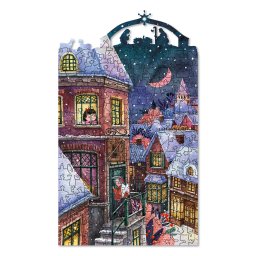 Puzzle 2D, din lemn, Inger de Craciun, 250 piese