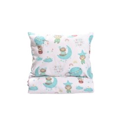 Set complet lenjerie 5 piese, patut incastrabil gradinita model ursuleti in balon