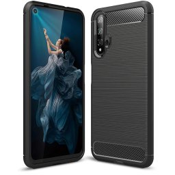 Husa Husa TPU OEM Carbon pentru Honor 20 / Huawei Nova 5T, Neagra