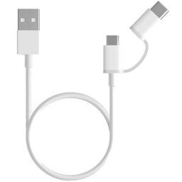 Cablu De Date Xiaomi Mi 2-in-1 USB Cable Micro USB Type C 30cm