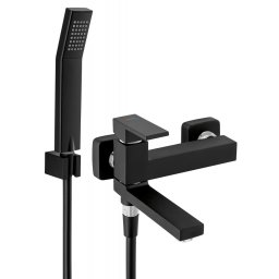 Zicco Black - Baterie perete cada-dus cu pipa mobila cu rol de comutator cada-dus BZI11RBL