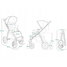 Lionelo Carucior sport Annet Tour, UPF 50+, cu maner reglabil, verde