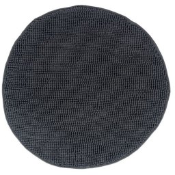 Covor baie rotund 80cm, gri inchis, Fringe