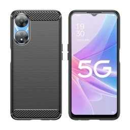 Husa Techsuit Carbon Silicone - Husă silicon - compatibil cu Oppo A58 - culoare Negru