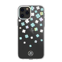 Husa Kingxbar Lucky Series case decorated with original Swarovski crystals iPhone 12 mini transparent (Clover)