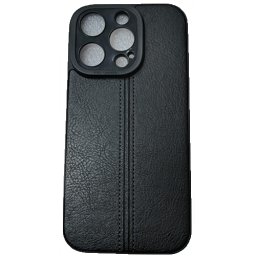 Husa iPhone 14 Pro 6.1 Silicon Black Leather