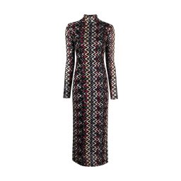 MISSONI Rochie Zig Zag Wool Lace Raschel DS23WG30-BR00P3 sm8we-multicolor zig zag