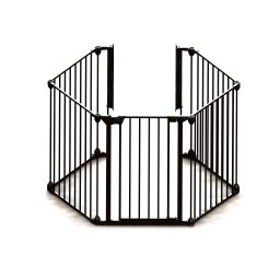 Tarc de siguranta modular cu 5 panouri, metal negru, Noma N94238