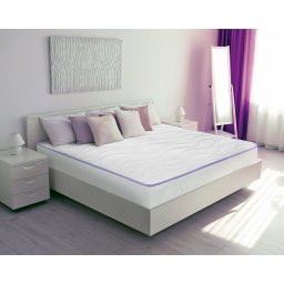 Saltea SuperOrtopedica Green Future Purple Line 180x200 cm, medie, 16 cm, husa poliester 100% cu insertii de puf siliconic, antialergica