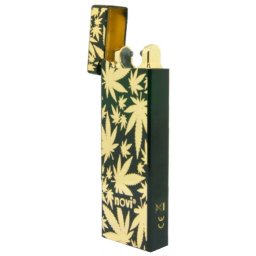 Novi Bricheta antivant metalica Motion Lighter Weed cu Plasma și USB + Cutie cadou