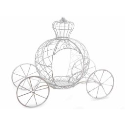 Decoratiune Caleasca fier alb 127x67x105 cm