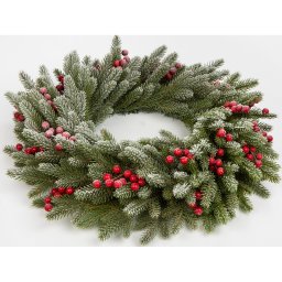 Coronita de Craciun cu Ace 3D si Bilute Rosii 60 cm