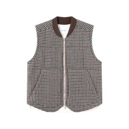 LES DEUX Geacă Michael Houndstooth Vest LDM630021 810546-dark sand/pine green