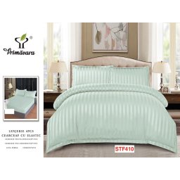 Lenjerii De Pat Din Damasc Cu Elastic, 4 Piese Cod STF410