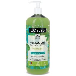 Gel de dus BIO revigorant, cu menta si canepa(format mare) Coslys