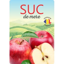 Etichete sticle personalizate, Suc de mere, 100x70 mm, 1000 buc rola