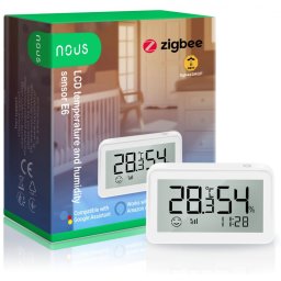 Senzor smart de temperatura si umiditate Nous cu afisaj E6