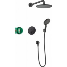 Sistem dus incastrat cu termostat Hansgrohe Raindance Select S240 negru mat