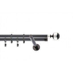 Galerie dubla BILA INOX PICIOR UNIVERSAL ,prindere perete 19/19 negru