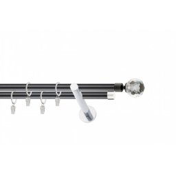 Galerie dubla KULACRISTAL PICIOR UNIVERSAL INOX,prindere perete 19/19 NEGRU