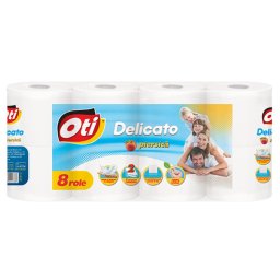 Hartie igienica OTI Delicato, 2 straturi, 8 role, parfum piersica