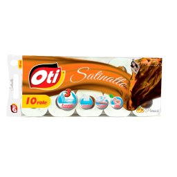 Hartie igienica OTI Satinatto, 3 straturi, 10 role, parfum piersica