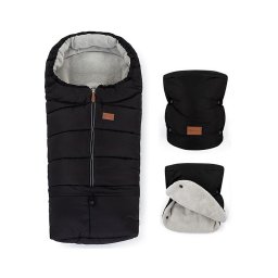 PETITE&MARS - Set sac de iarnă 3în1 JIBOT + mânuși JASIE negru