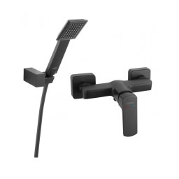 SET2IN1 VITTO BLACK VERDELINE - Baterie perete dus cu set de dus mobil