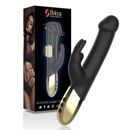 Ibiza Rotating Rabbit Vibrator Black