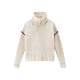 WOOLRICH Pulover Wool Cable' Turtleneck CFWWKN0252FRUF0712 8743 milky cream