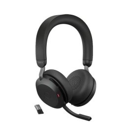 Casti Wireless Jabra Evolve2 75 Microsoft Teams, USB-A, Bluetooth, Microfon + stand incarcare, Negru
