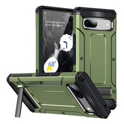 Husa Techsuit Hybrid Armor Kickstand - Husă telefon - compatibil cu Apple iPhone 15 - Kickstand / Suport, Anti-șoc - culoare Verde