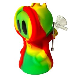 Urban Crew Bong din silicon Death Ghost rasta + Recipient secret 11cm