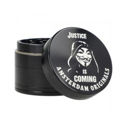 Grinder Anonymous Justice is Coming Amsterdam Originals aluminiu negru 4 Parti Ø40mm