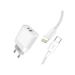 Incarcator retea USB/USB-C, Quick Charge QC3.0 20W cu cablu compatibil Lighting (Iphone ) Cod:XO-L64-NB113 Automotive TrustedCars