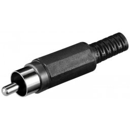 Mufa RCA tata cu protectie pentru cablu negru, Goobay G11277