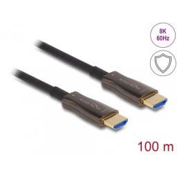 Cablu activ optic HDMI 8K60Hz/4K144Hz cu protectie metalica T-T 100m, Delock 86080