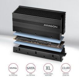 Radiator pasiv pentru SSD M.2 - 2280 inaltime 36mm, Axagon CLR-M2XL