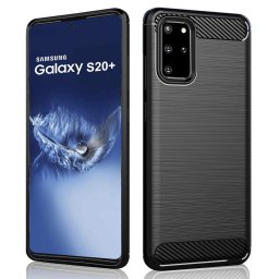 Husa Husa pentru Samsung Galaxy S20 Plus 4G / S20 Plus 5G - Techsuit Carbon Silicone - Black