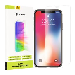 iPhone 10 Techsuit Vision Glass - Folie protecție ecran din Sticlă securizată - compatibil cu Apple iPhone X - culoare Transparent