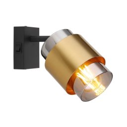 Spot de perete MILLEY 1xE27/40W/230V negru/alamă Globo 15560-1