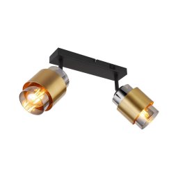 Spot MILLEY 2xE27/40W/230V negru/alamă Globo 15560-2
