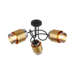 Lustră aplicată MILLEY 3xE27/40W/230V negru/alamă Globo 15560-3D